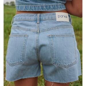 New Parke Light Wash Baggy Denim Shorts Size 29 Cut Offs